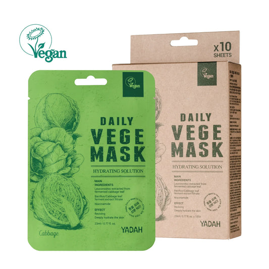 YADAH DAILY VEGE MASK - CABBAGE 10PCS (BOX)